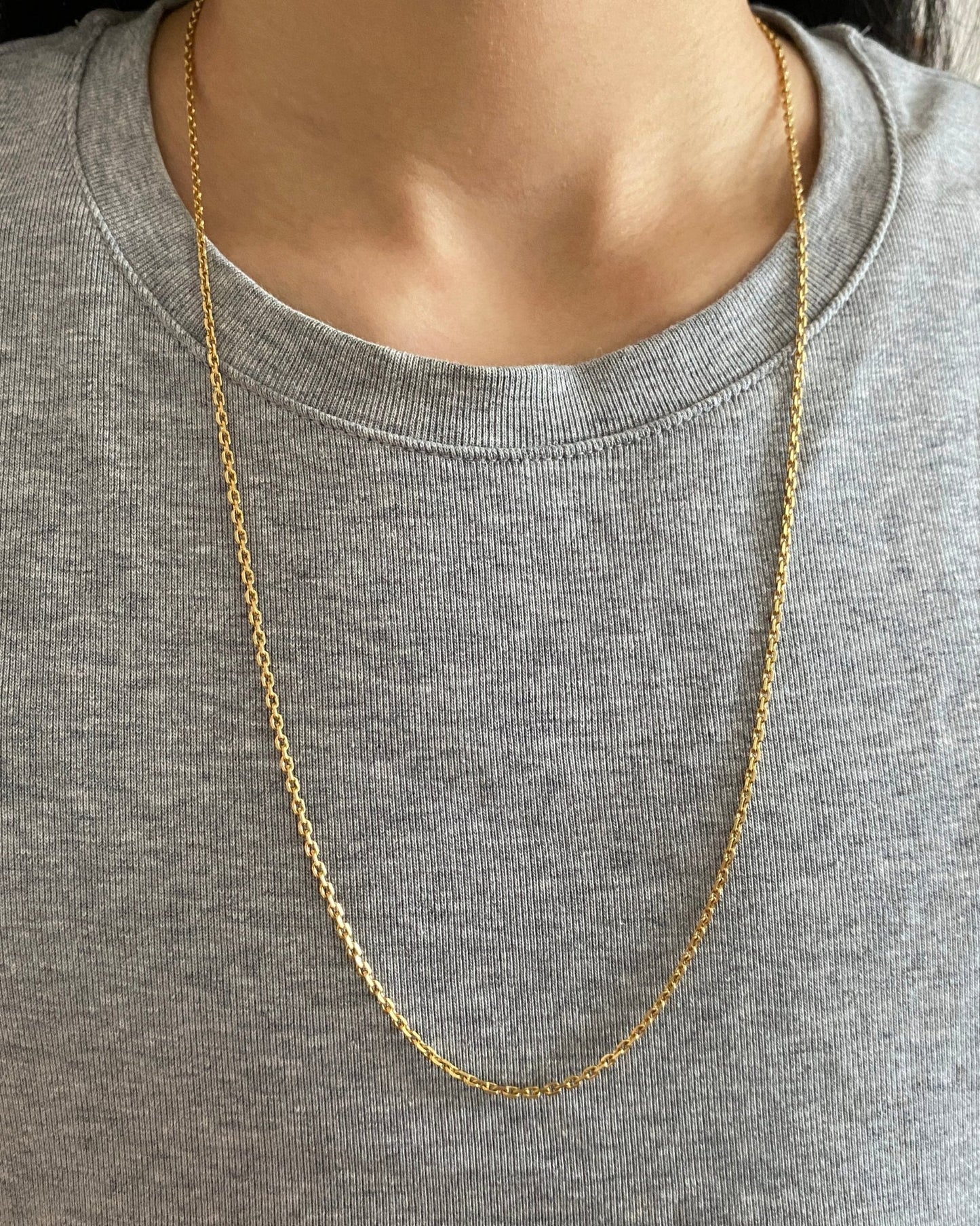 18k gold small biker chain necklace - Golden Green Obsession