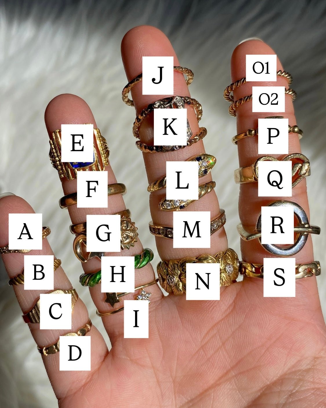 Solid gold vintage 14k and 18k rings - Golden Green Obsession