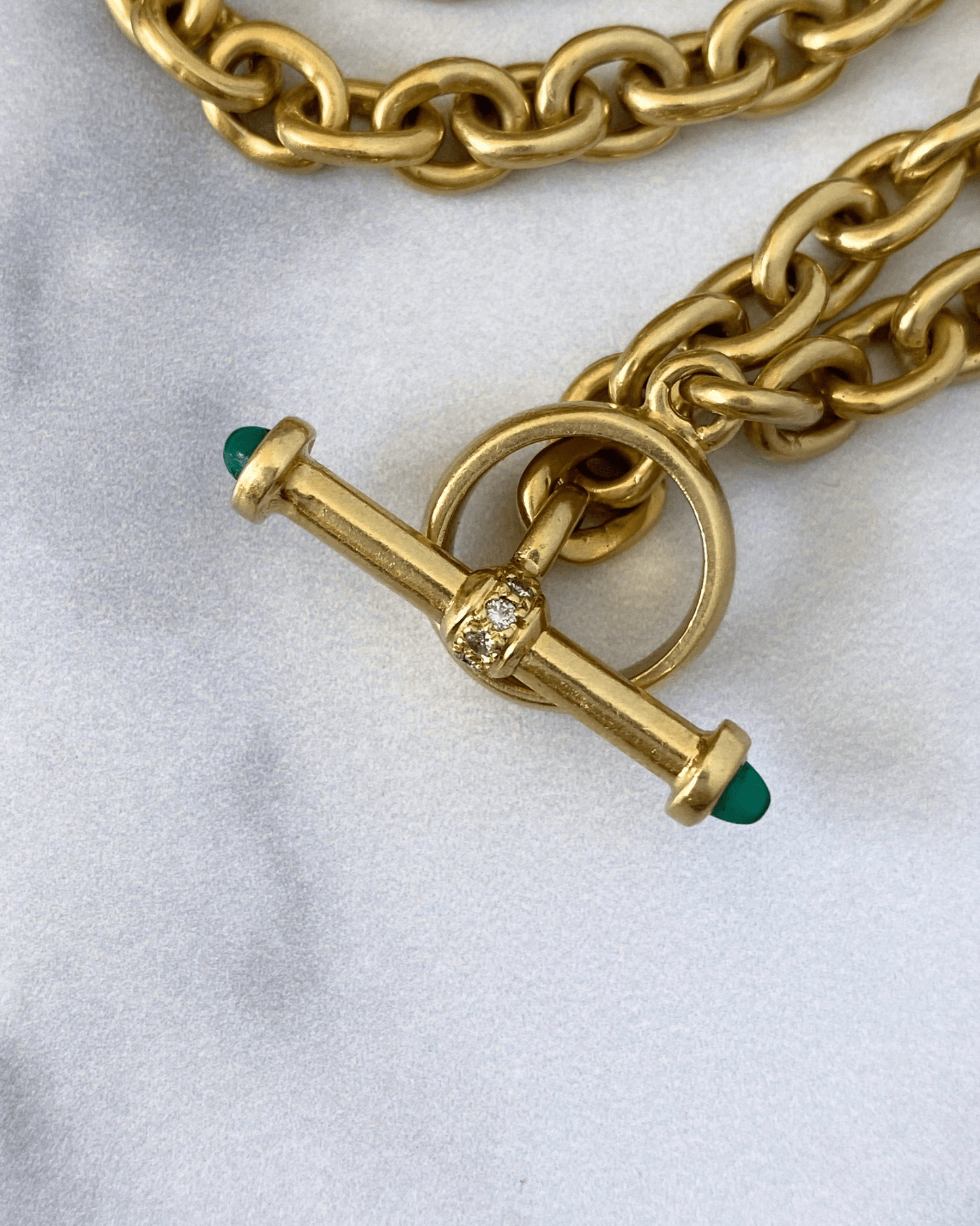 14k gold heavy cable chain with toggle closure - Golden Green Obsession