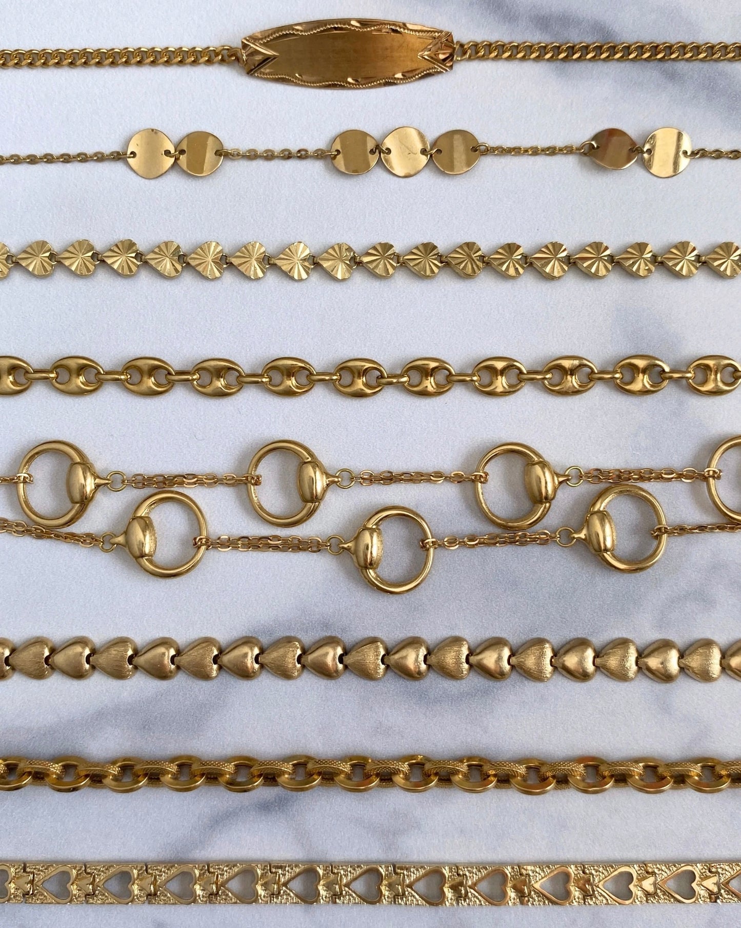 Solid 14k gold bracelets (only #3 & #5 are available)