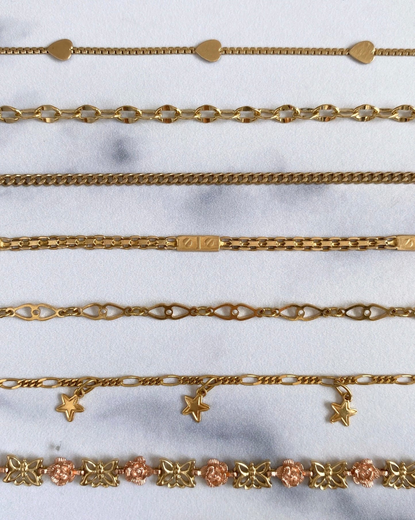 Solid 14k gold bracelets (only #3 & #5 are available)