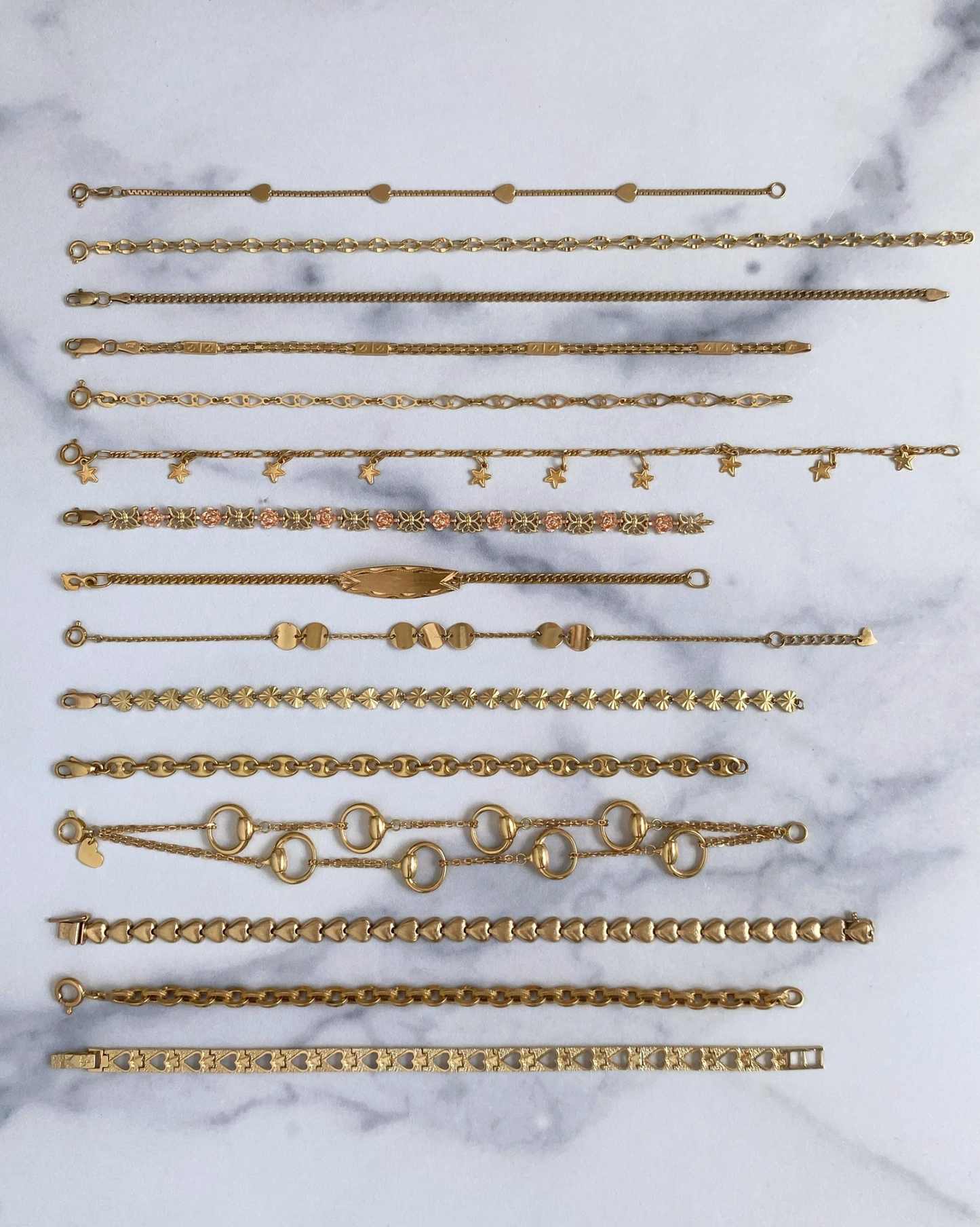 Solid 14k gold bracelets (only #3 & #5 are available)