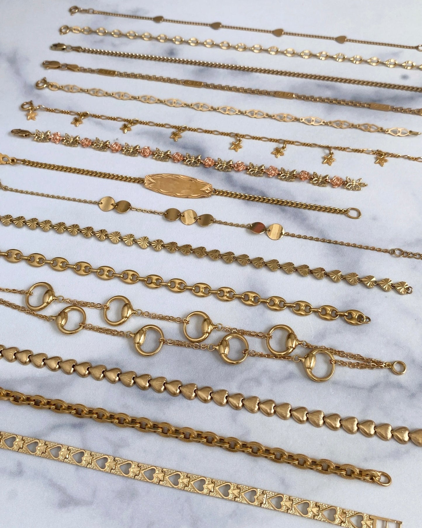 Solid 14k gold bracelets (only #3 & #5 are available)