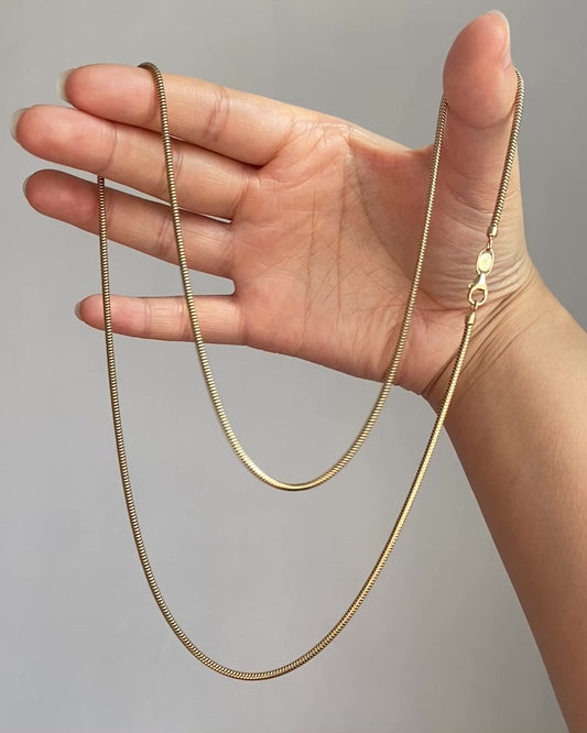 14k gold snake chain necklace