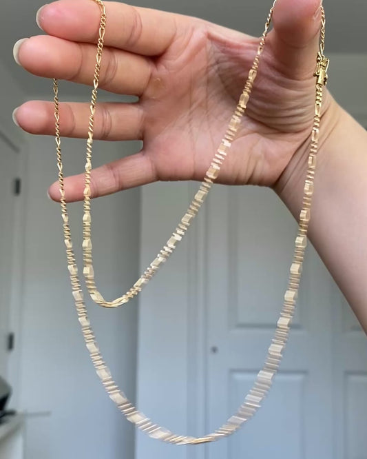 18k gold figaro chain necklace
