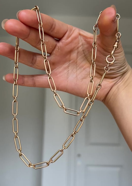 14k gold trombone watch chain
