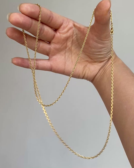 18k gold small biker chain necklace