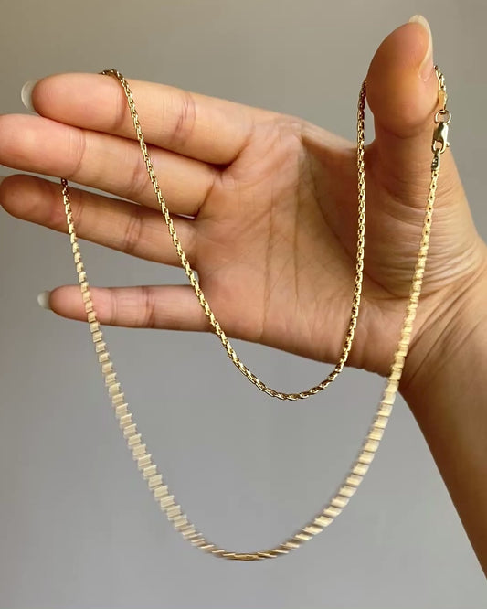 14k gold wheat chain necklace