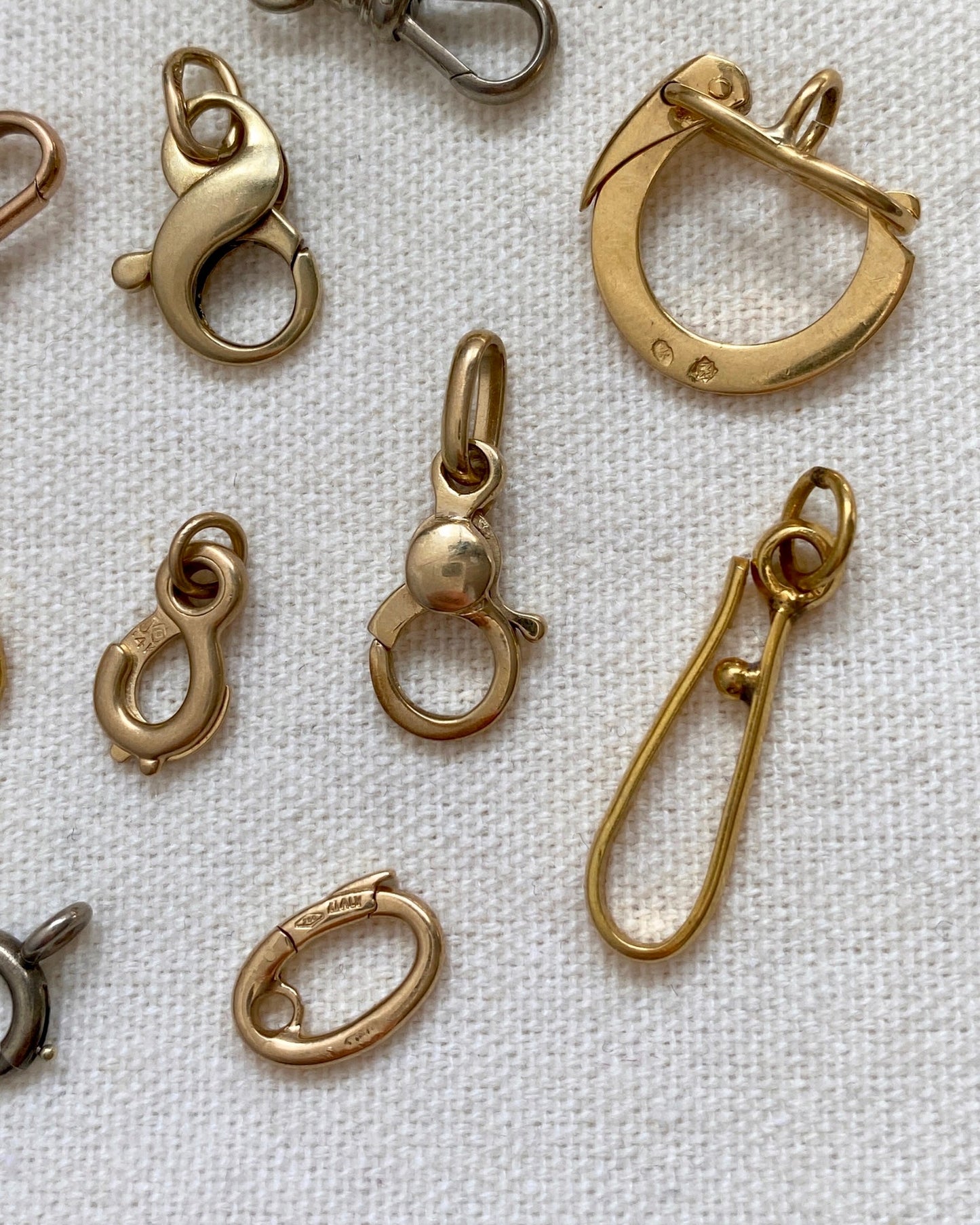 Solid 14k gold clasps (only I & U are available) - Golden Green Obsession