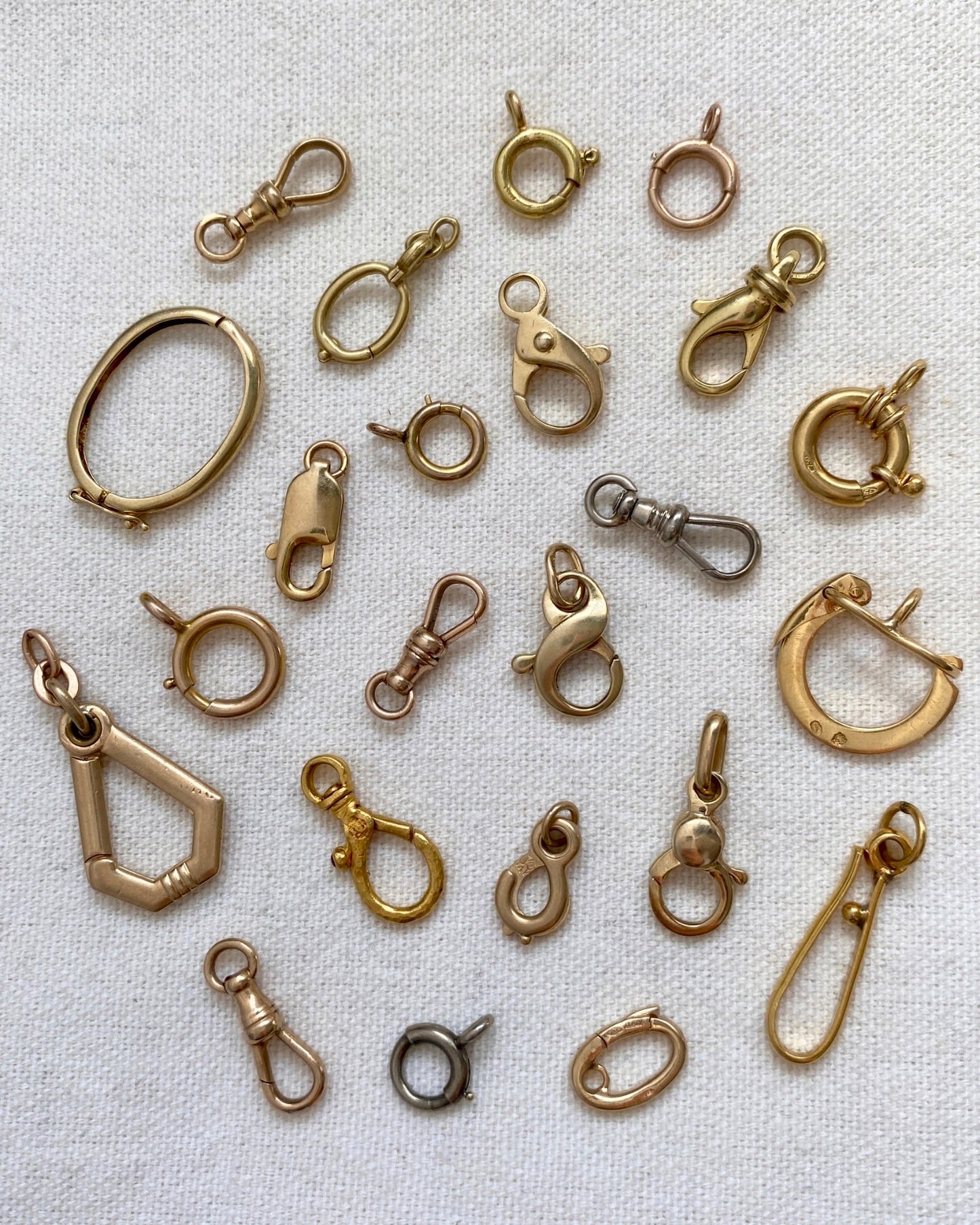 Solid 14k gold clasps (only I & U are available) - Golden Green Obsession
