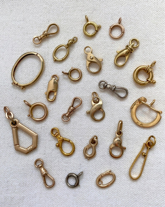 Solid 14k gold clasps (only I & U are available) - Golden Green Obsession