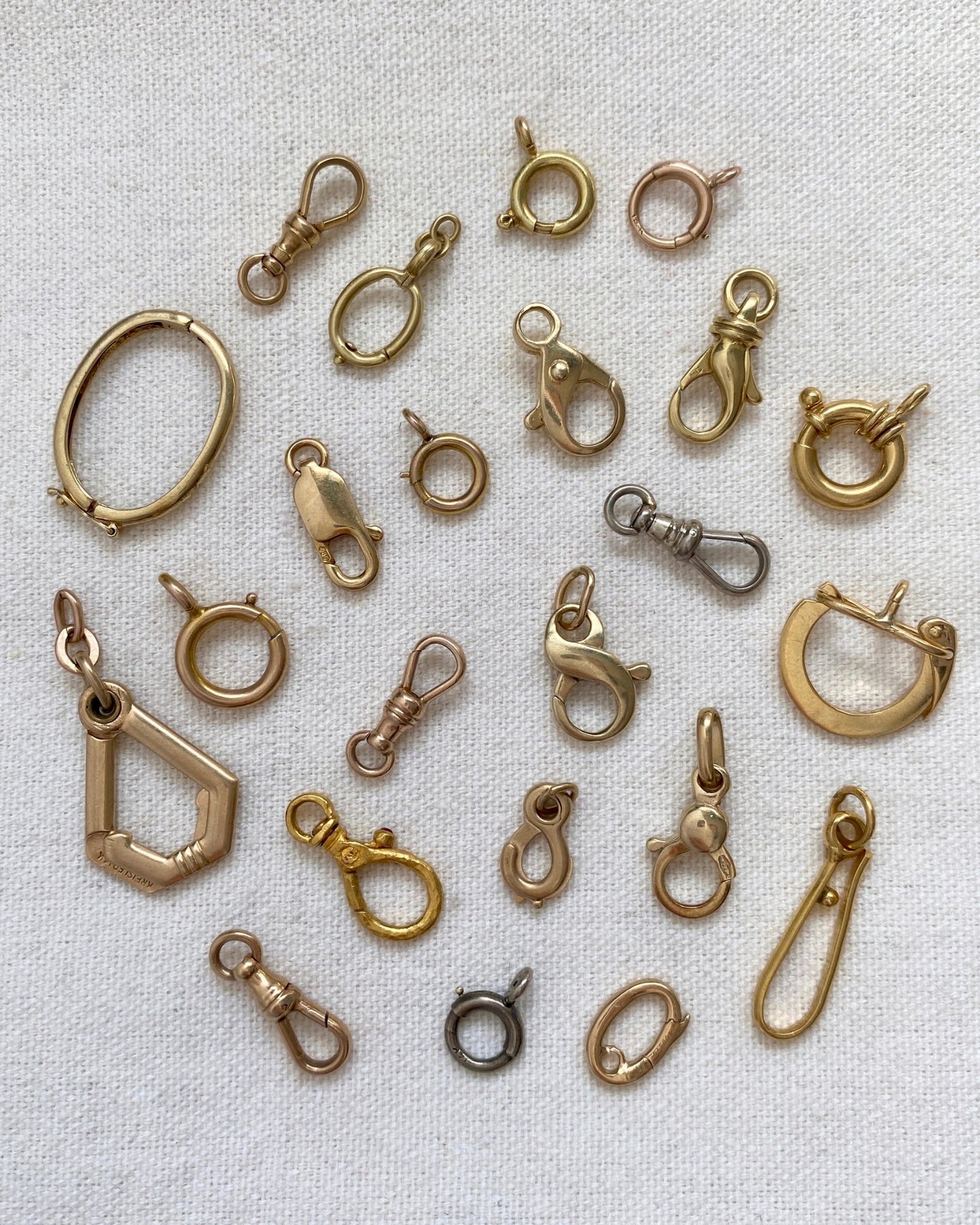 Solid 14k gold clasps (only I & U are available) - Golden Green Obsession