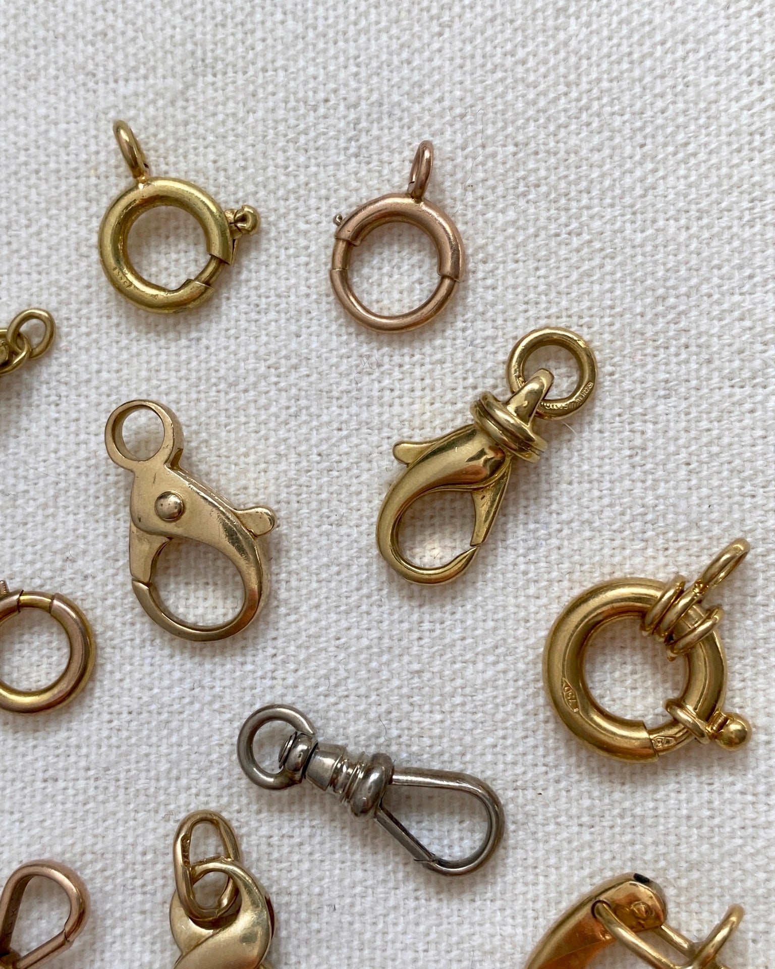 Solid 14k gold clasps (only I & U are available) - Golden Green Obsession