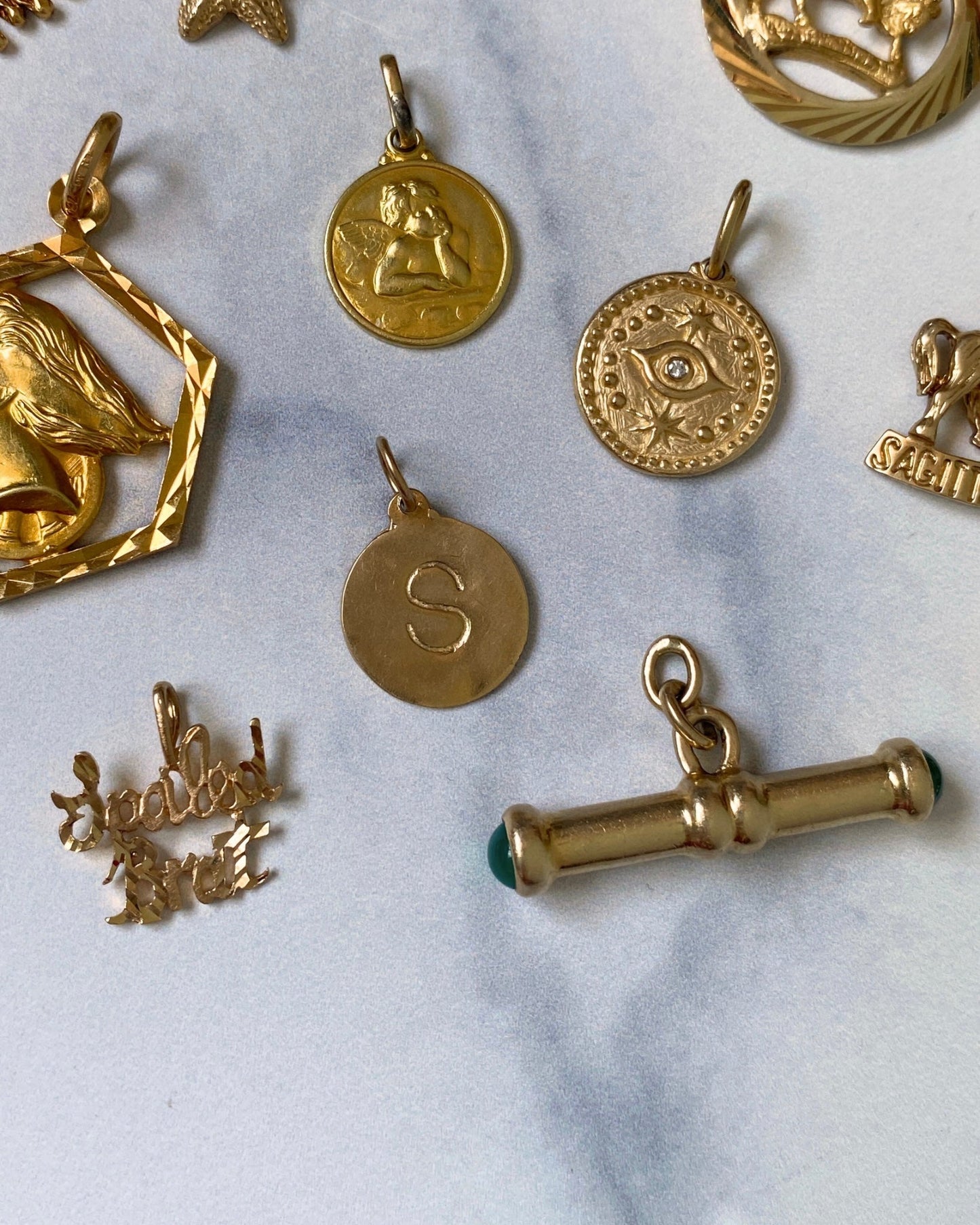 Solid gold 10k, 14k, and 18k charms & pendants - Golden Green Obsession