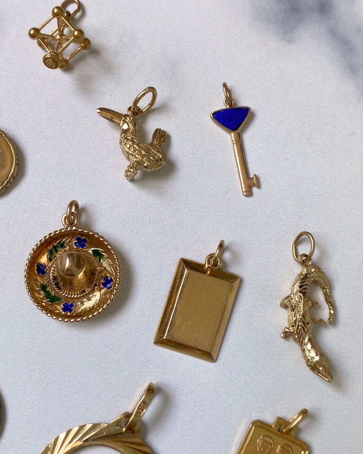 Solid gold 10k, 14k, and 18k charms & pendants - Golden Green Obsession