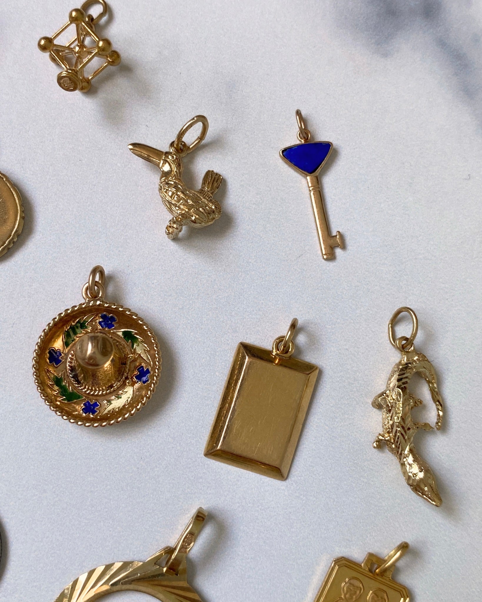 Solid gold 10k, 14k, and 18k charms & pendants - Golden Green Obsession