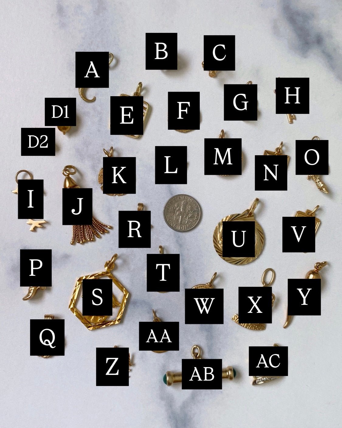 Solid gold 10k, 14k, and 18k charms & pendants - Golden Green Obsession