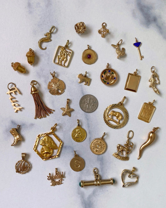 Solid gold 10k, 14k, and 18k charms & pendants - Golden Green Obsession