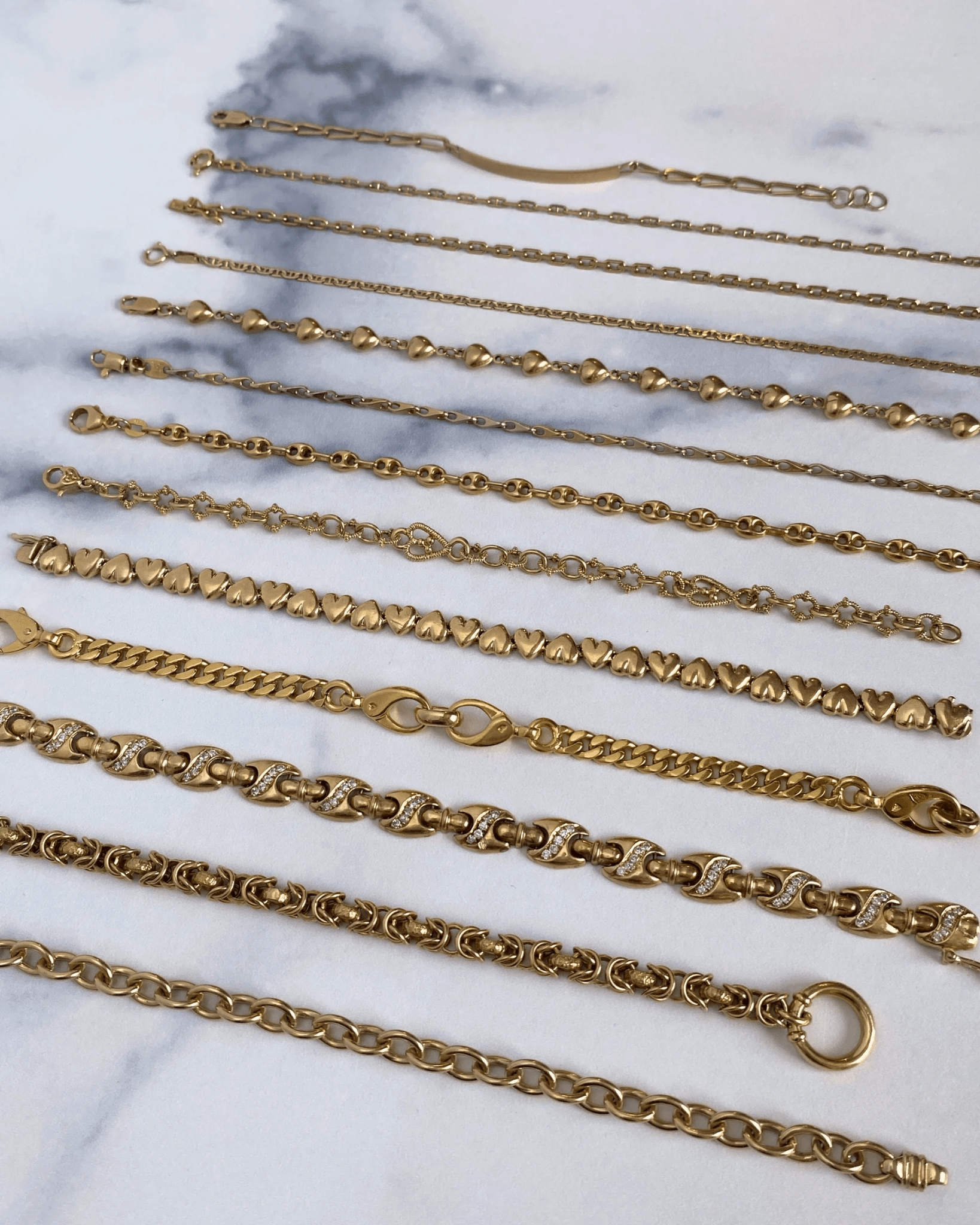 Solid gold 14k and 18k bracelets - Golden Green Obsession