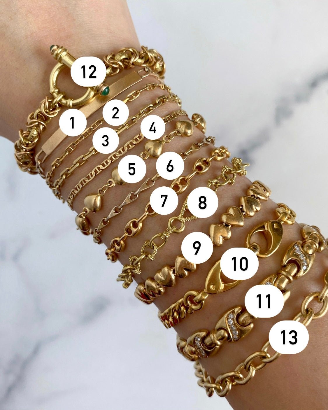 Solid gold 14k and 18k bracelets - Golden Green Obsession