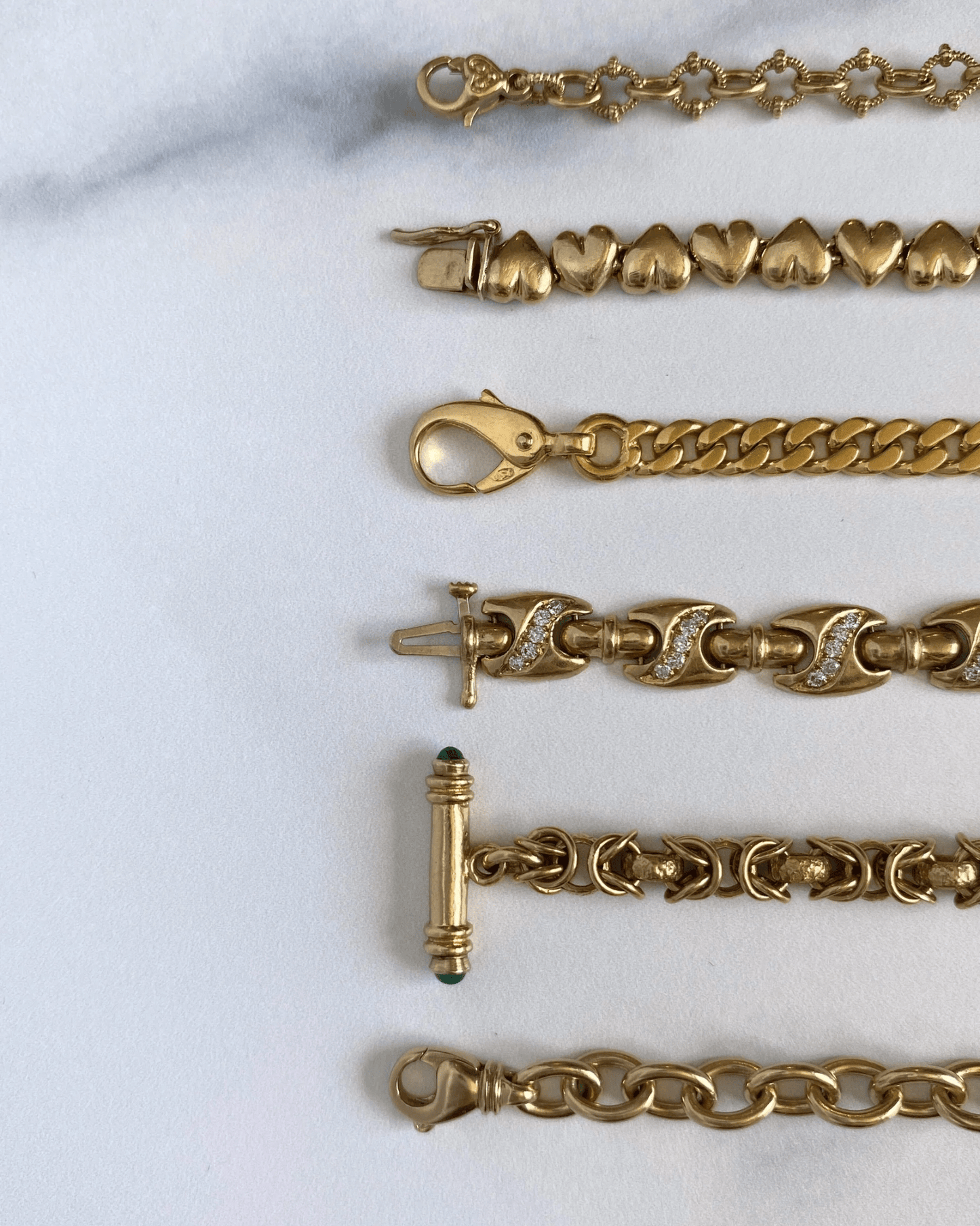 Solid gold 14k and 18k bracelets - Golden Green Obsession