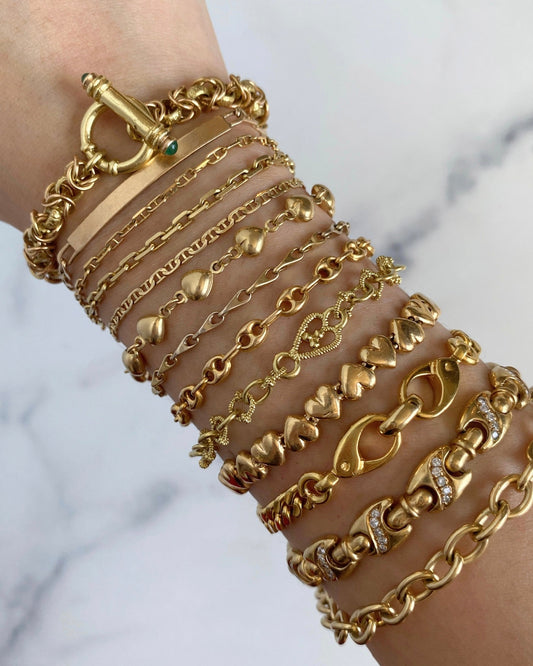 Solid gold 14k and 18k bracelets - Golden Green Obsession