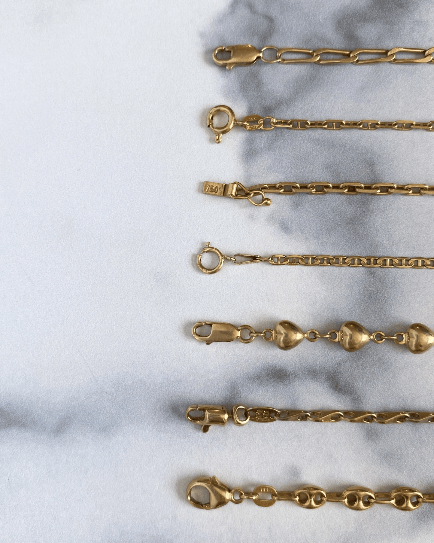 Solid gold 14k and 18k bracelets - Golden Green Obsession