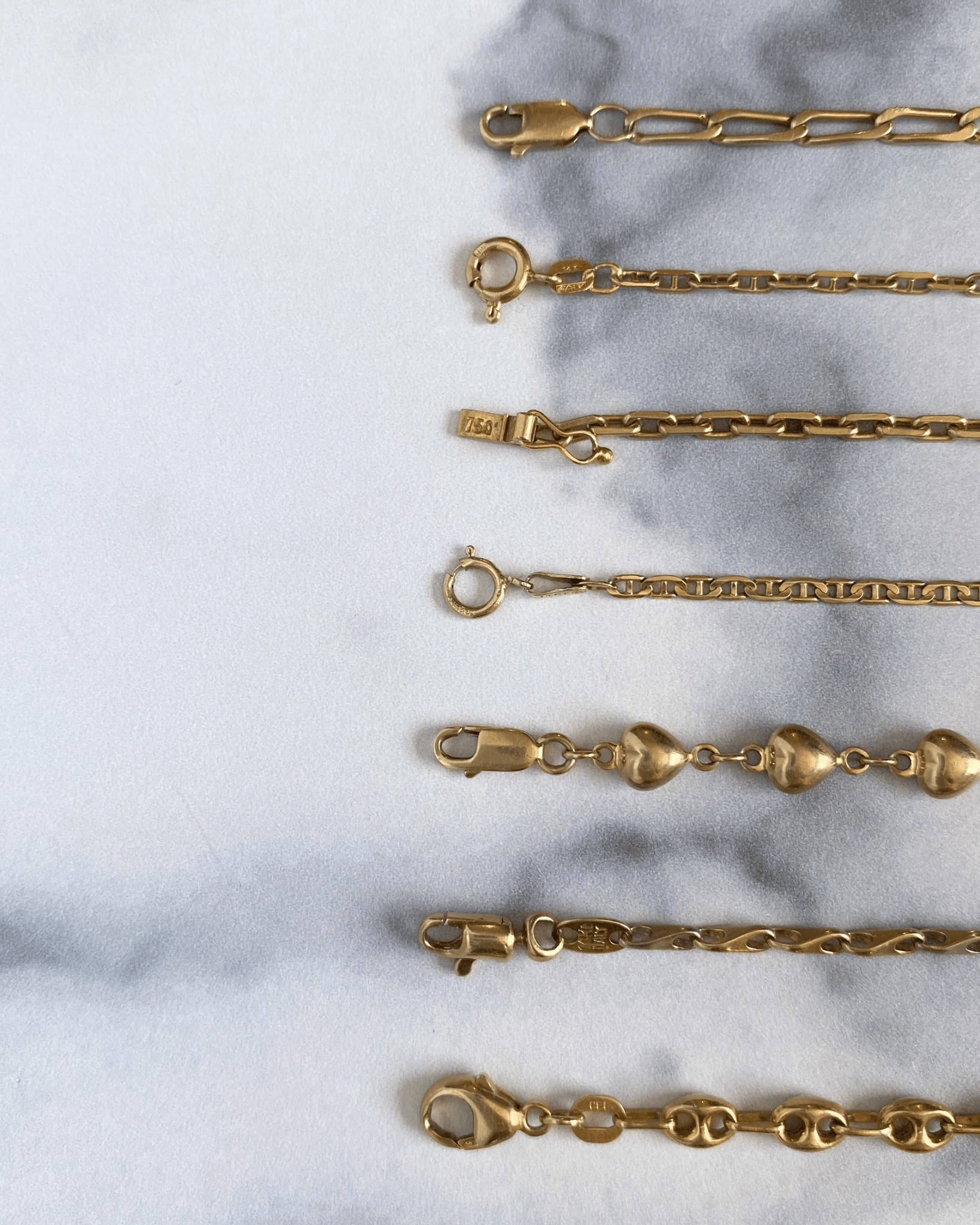 Solid gold 14k and 18k bracelets - Golden Green Obsession