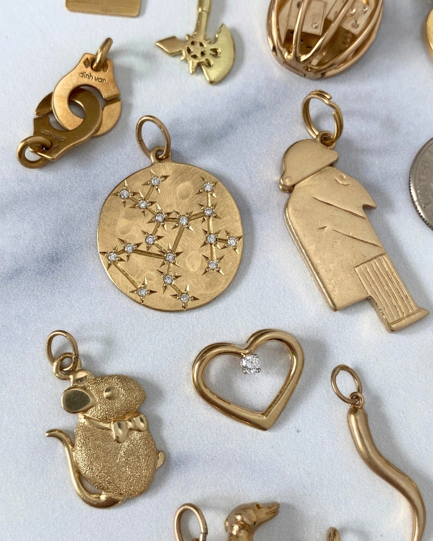 Solid gold 14k and 18k charms & pendants - Golden Green Obsession