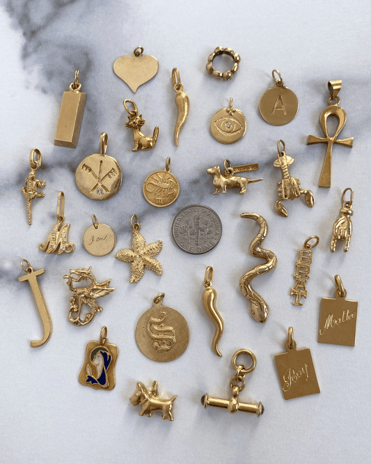 Solid gold 14k and 18k charms & pendants - Golden Green Obsession