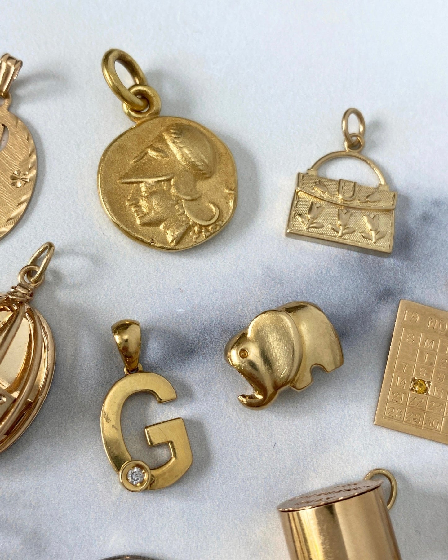 Solid gold 14k and 18k charms & pendants - Golden Green Obsession