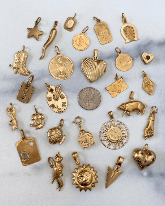 Solid gold 14k and 18k charms & pendants - Golden Green Obsession