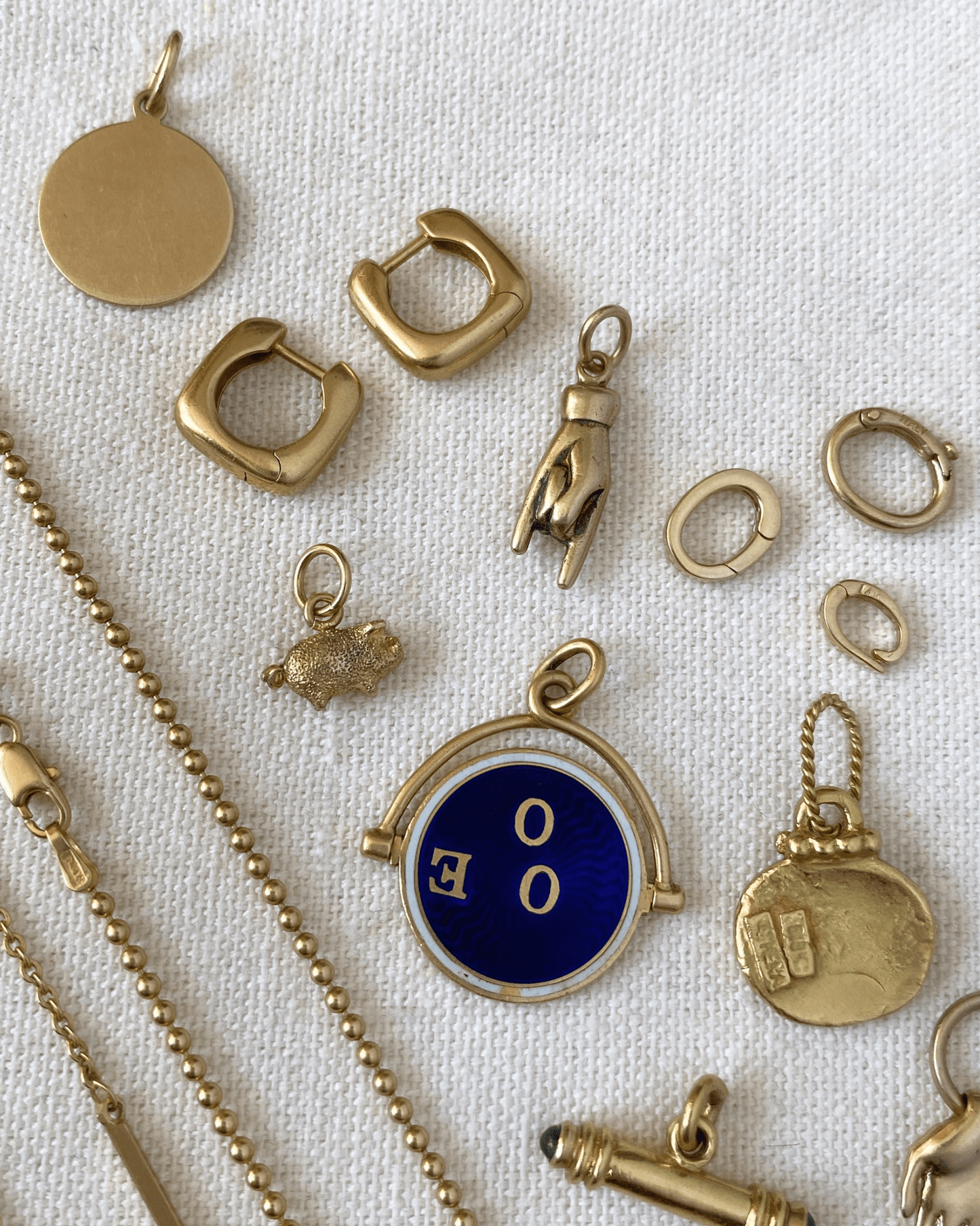 Solid gold 14k and 18k charms personal collection release - Golden Green Obsession