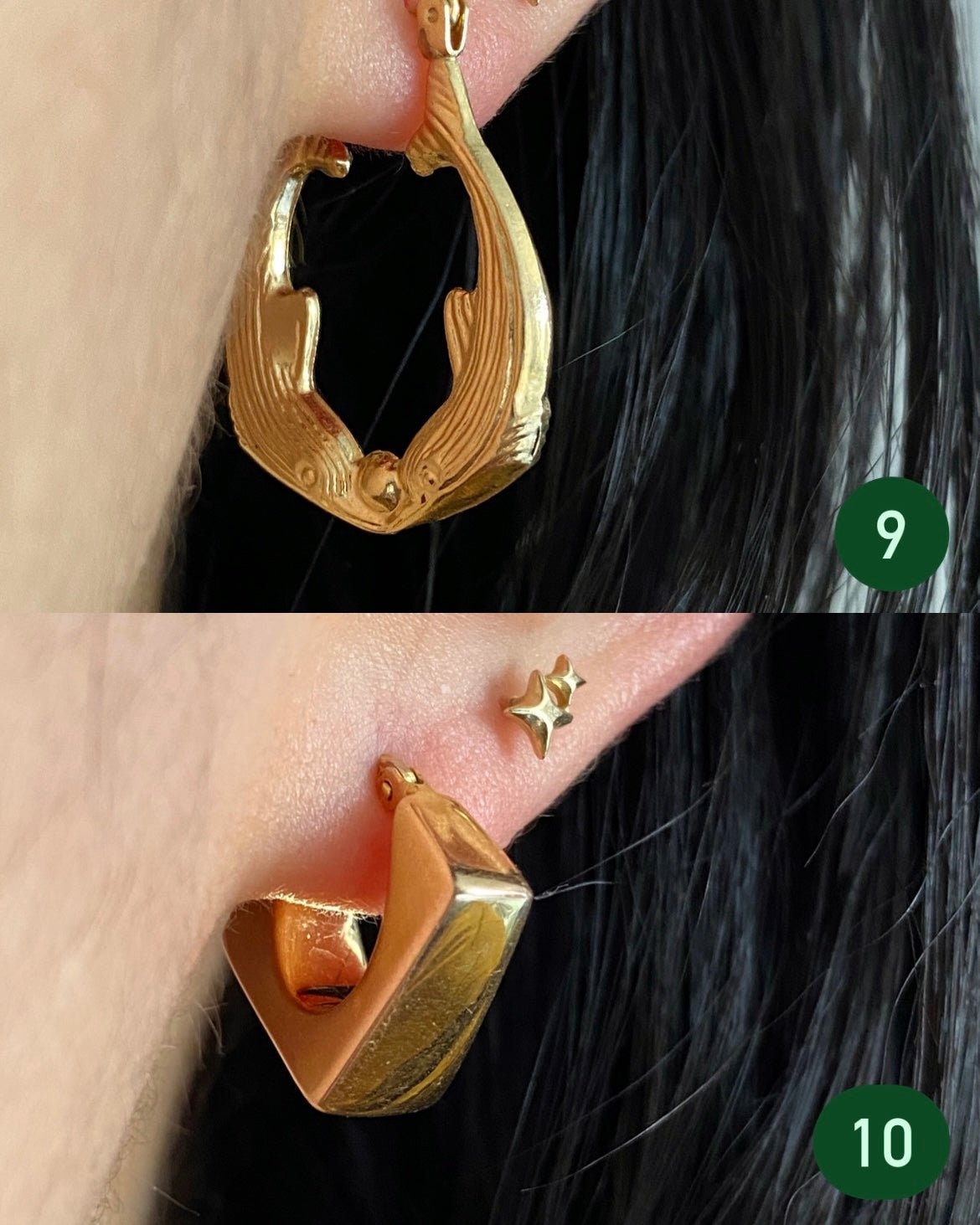 Solid gold 14k and 18k gold hoop earrings - Golden Green Obsession