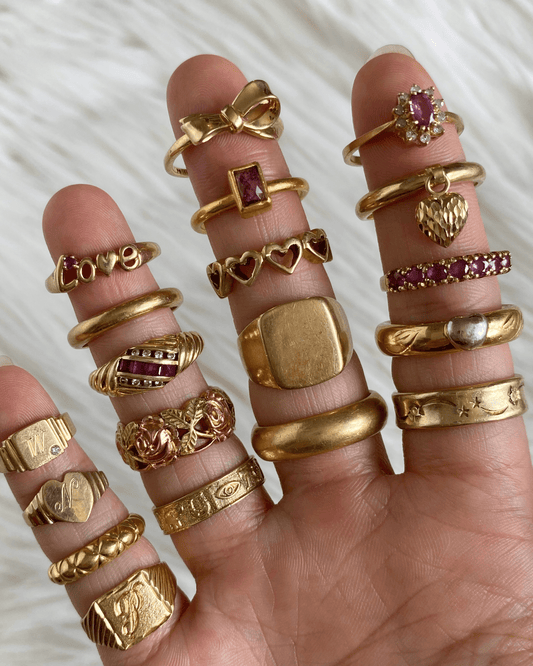 Solid gold 14k and 18k rings - Golden Green Obsession