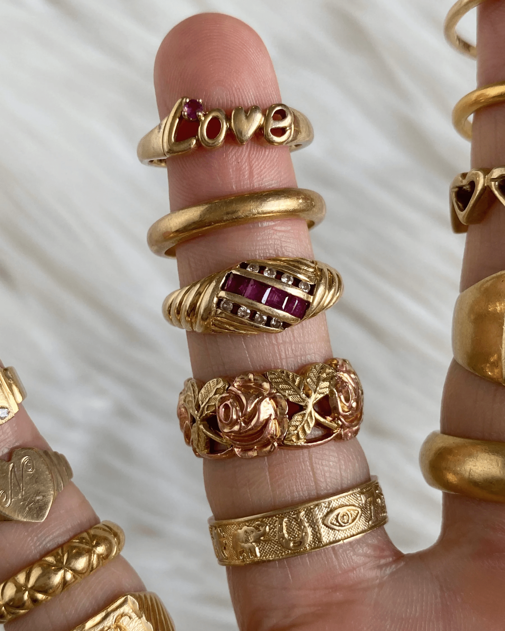Solid gold 14k and 18k rings - Golden Green Obsession