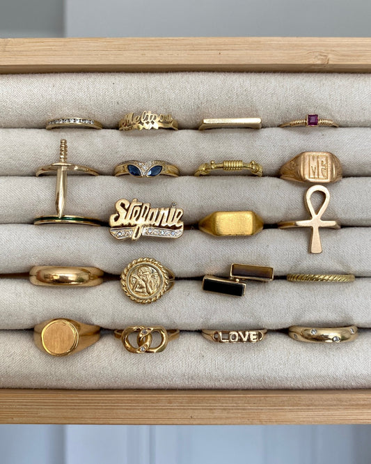 Solid gold 14k and 18k rings - Golden Green Obsession