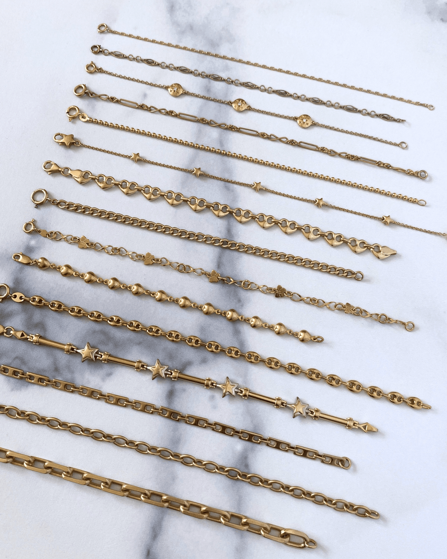 Solid gold 14k bracelets - Golden Green Obsession
