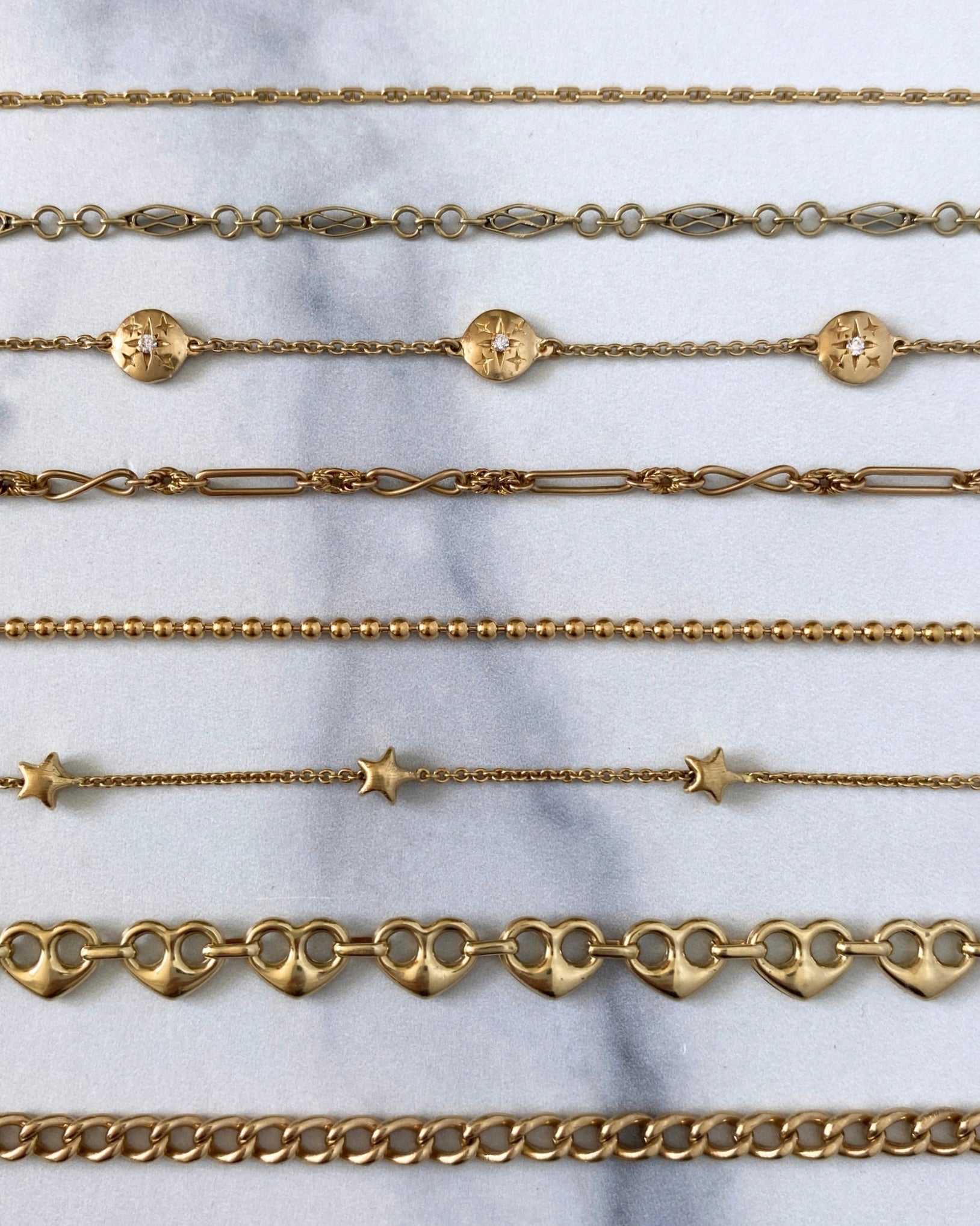 Solid gold 14k bracelets - Golden Green Obsession