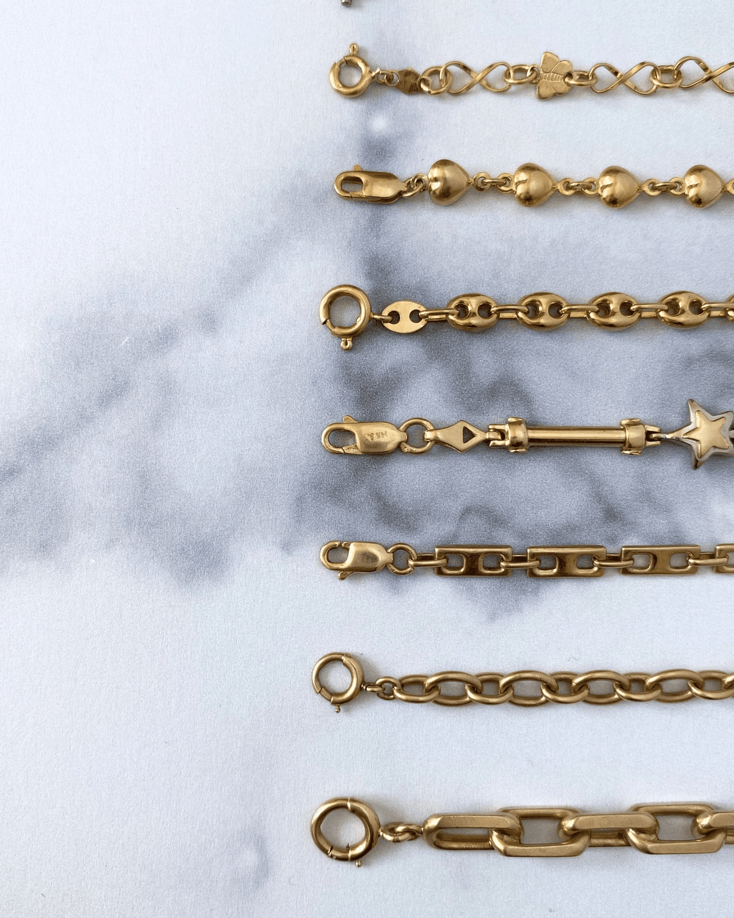 Solid gold 14k bracelets - Golden Green Obsession