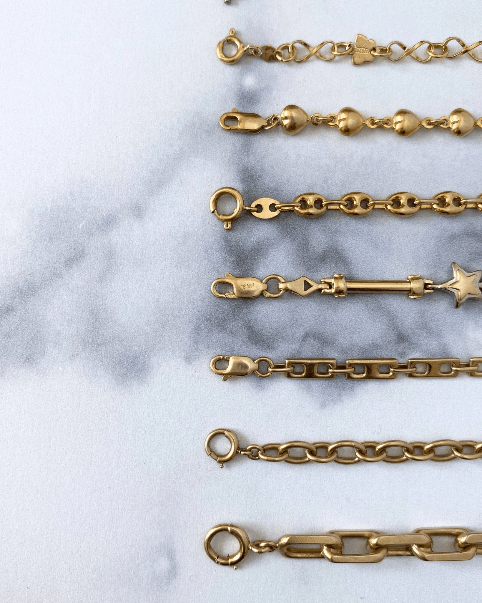 Solid gold 14k bracelets - Golden Green Obsession