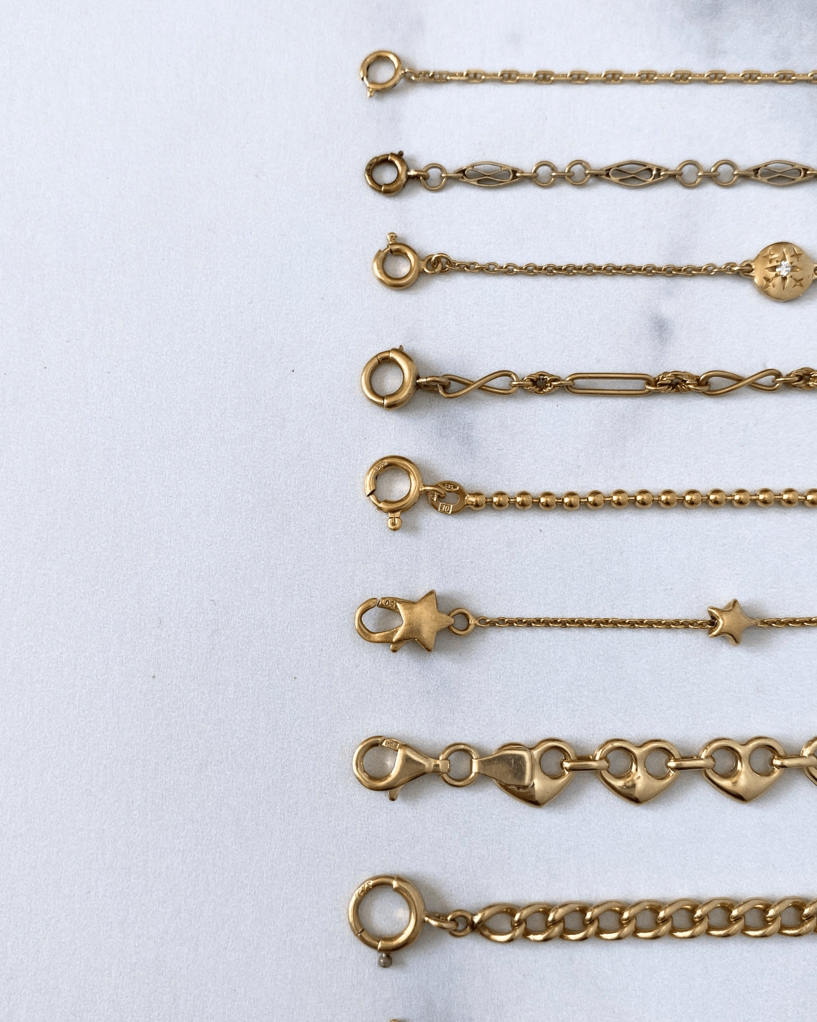 Solid gold 14k bracelets - Golden Green Obsession