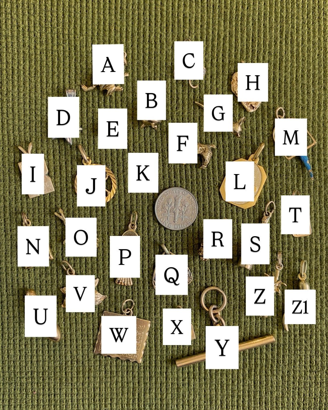 Solid gold 9k, 10k, 14k, and 18k charms & pendants - Golden Green Obsession