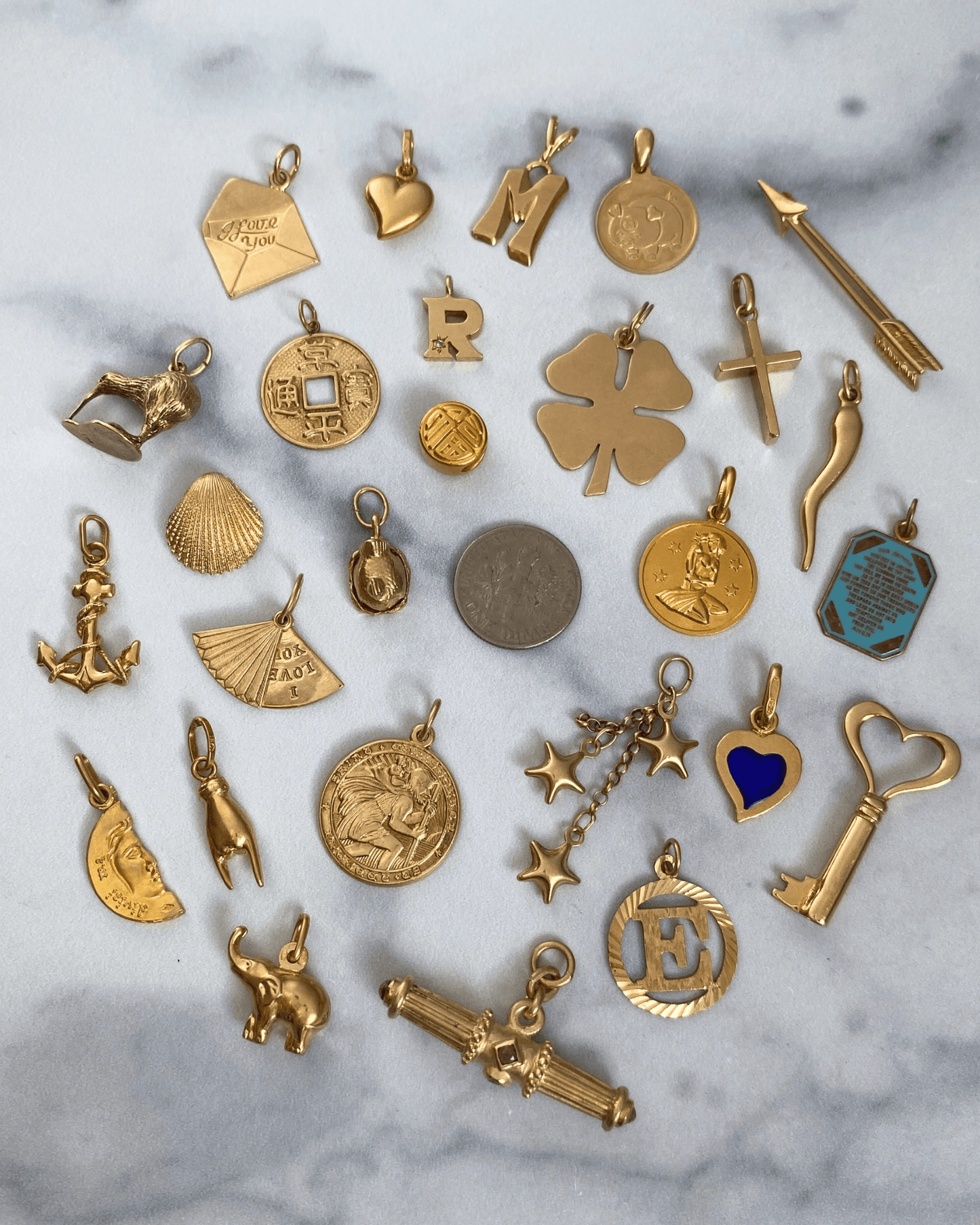 Solid gold 9k, 14k, and 18k charms & pendants - Golden Green Obsession