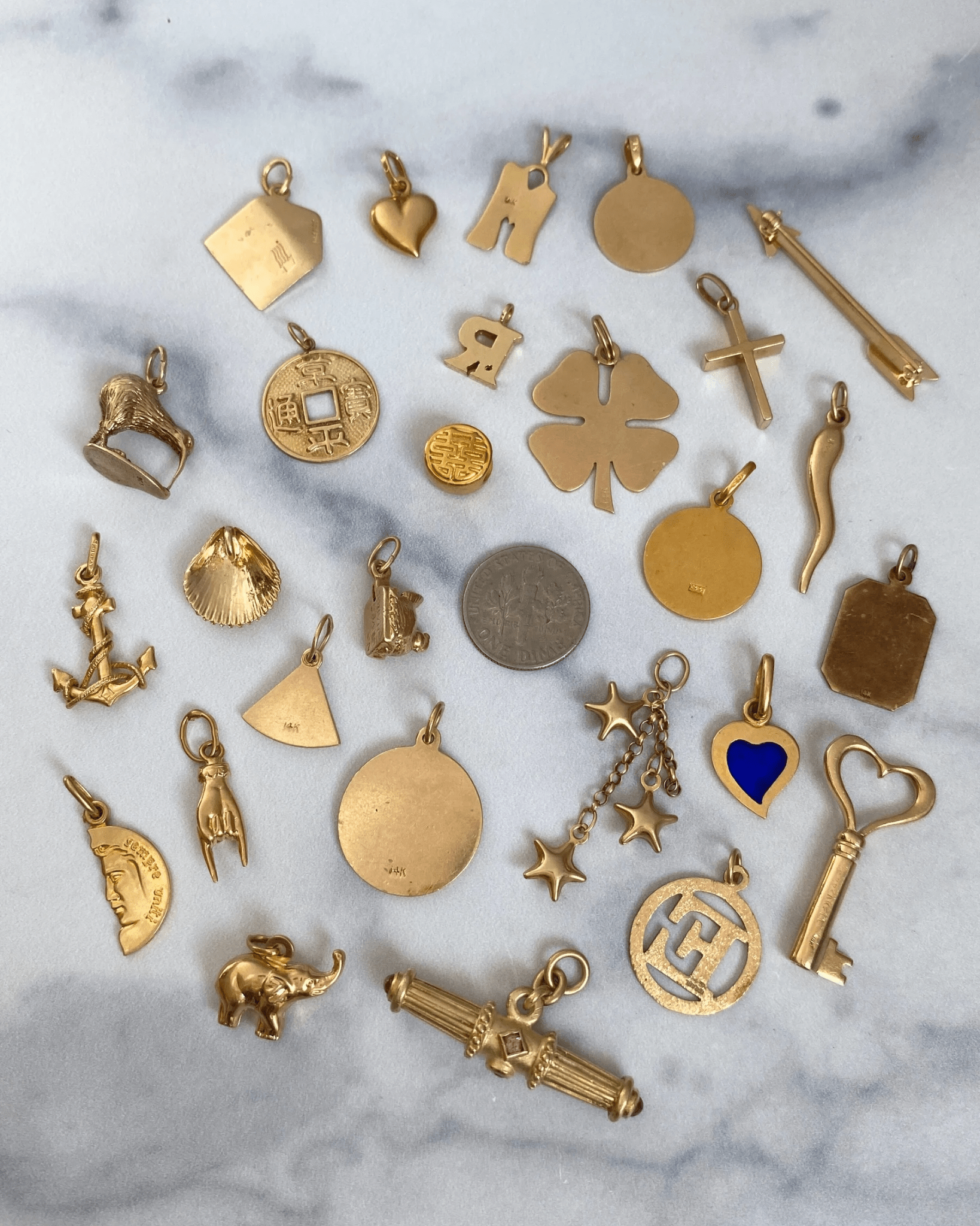Solid gold 9k, 14k, and 18k charms & pendants - Golden Green Obsession
