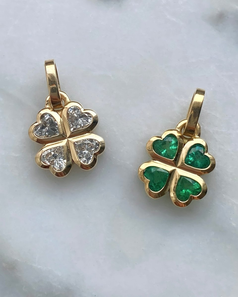 Custom gemstone clover pendants (preorder) - Golden Green Obsession