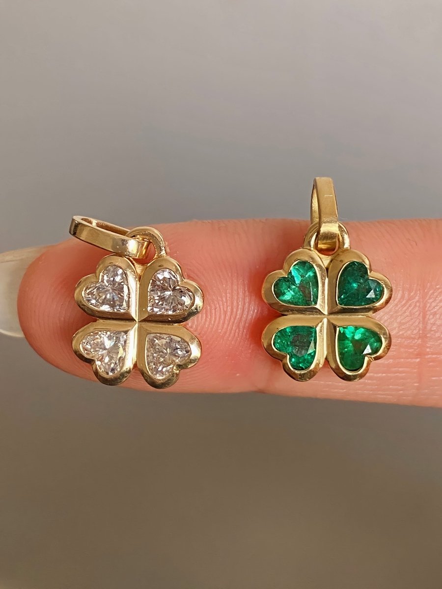 Custom gemstone clover pendants (preorder) - Golden Green Obsession