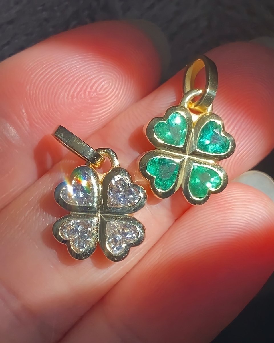 Custom gemstone clover pendants (preorder) - Golden Green Obsession