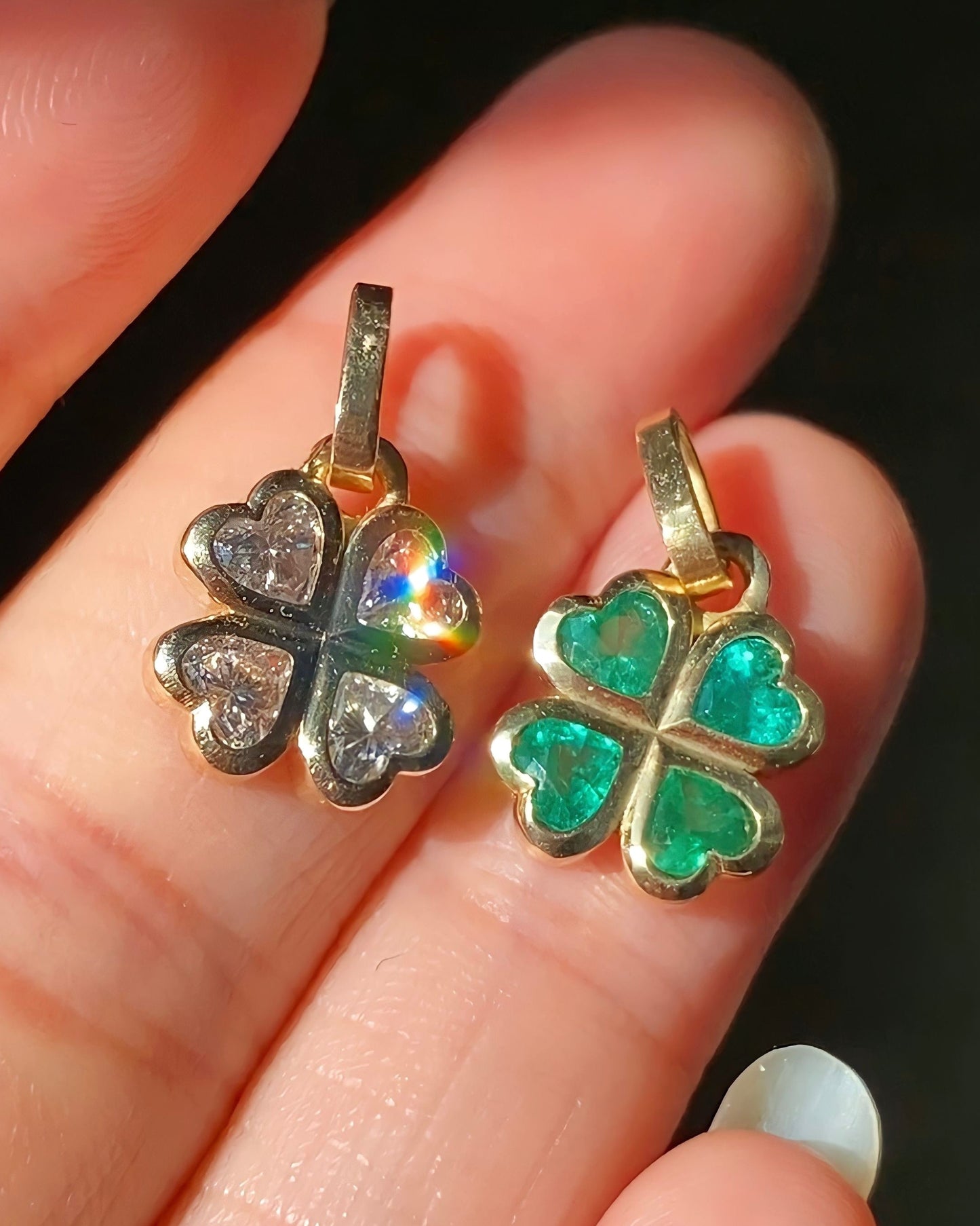 Custom gemstone clover pendants (preorder)